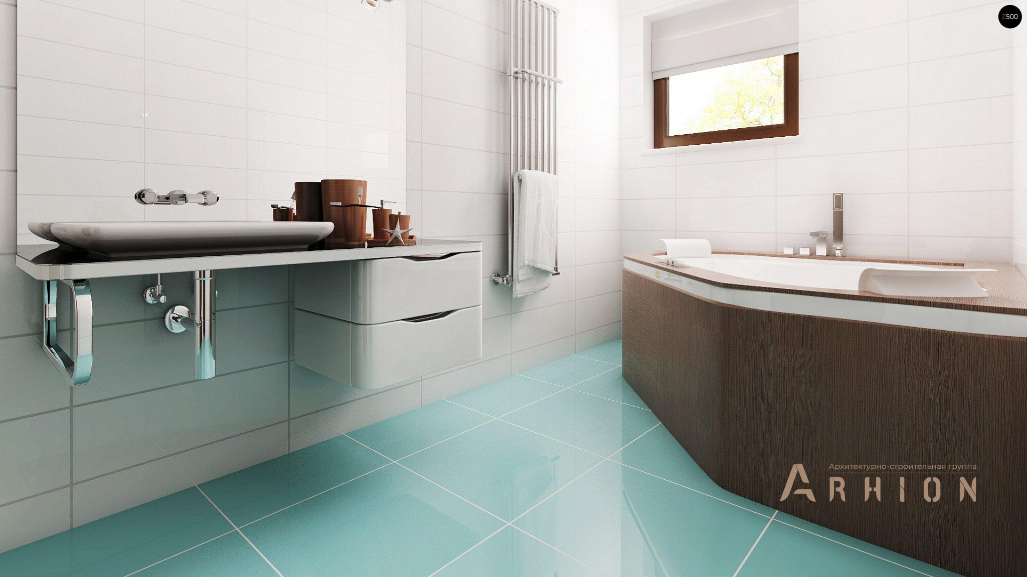 10. Проект одноэтажного дома в современном стиле с двускатной кровлей, Z12 P GP, площадью - 156 кв c мансардой, терассой, гаражом